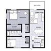 Key Largo Two Bedroom one bathroom floor plan